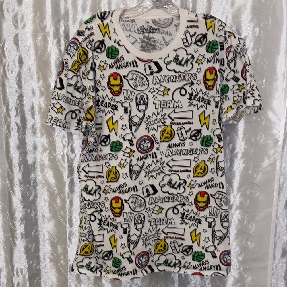 Marvel Avengers AOP Short Sleeve Tee Men’s Size Large 🔥 B1